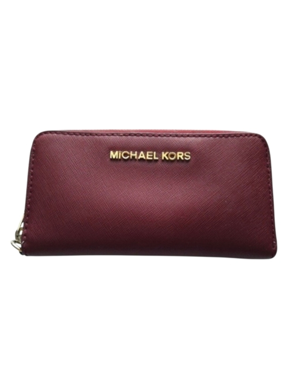 Michael Kors Maroon Red‎ Saffiano Leather Continental Zip Wallet